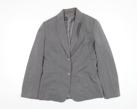 NEXT Womens Grey Polyester Jacket Blazer Size 10