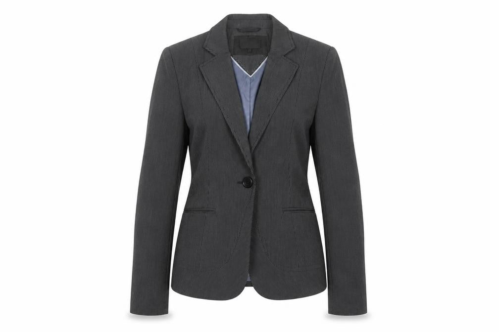 NEXT Womens Black Striped Polyester Jacket Blazer Size 10