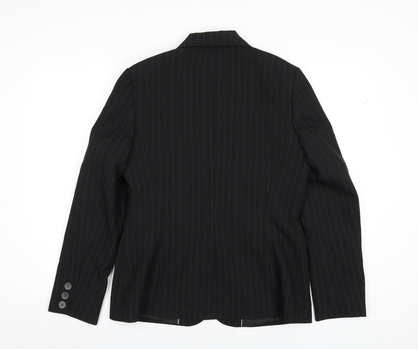Dorothy Perkins Womens Black Striped Polyester Jacket Blazer Size 14