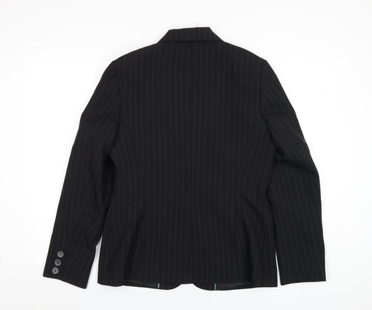 Dorothy Perkins Womens Black Striped Polyester Jacket Blazer Size 14