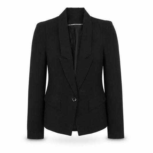 Front view of Red Herring women’s black polyester jacket blazer, size UK 10