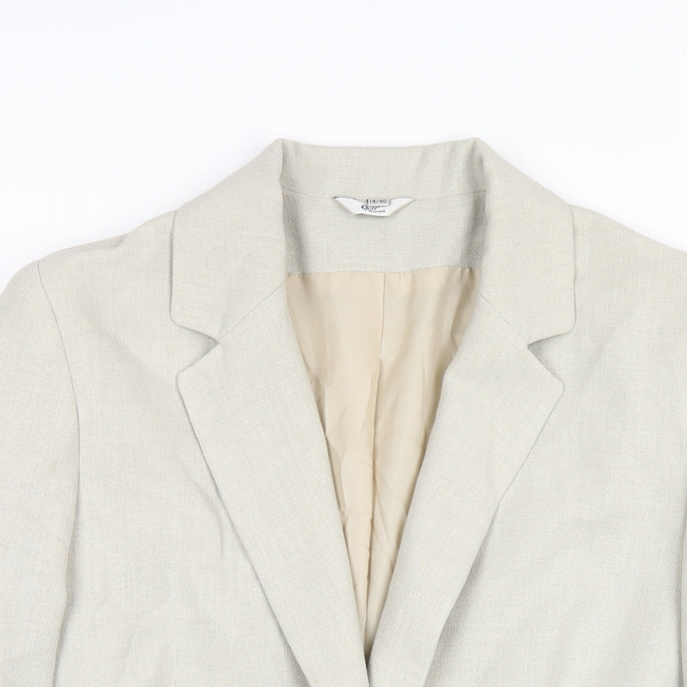Klass Womens Beige Polyester Jacket Blazer Size 14