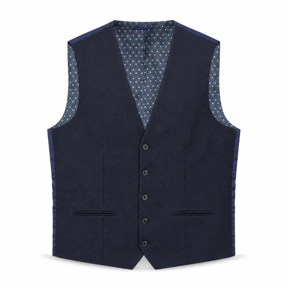 Next Mens Blue Polyester Jacket Suit Waistcoat Size 42 Regular