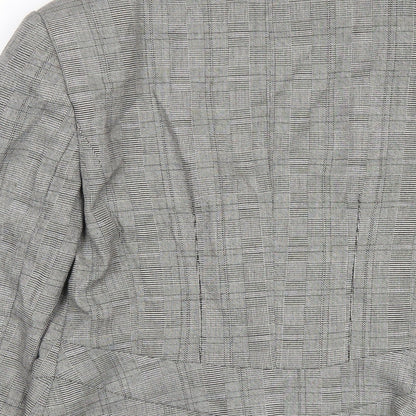 NEXT Womens Grey Plaid Polyester Jacket Blazer Size 8