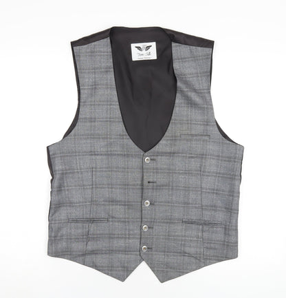 Tom Silk Mens Grey Viscose Jacket Suit Waistcoat Size 42 Regular
