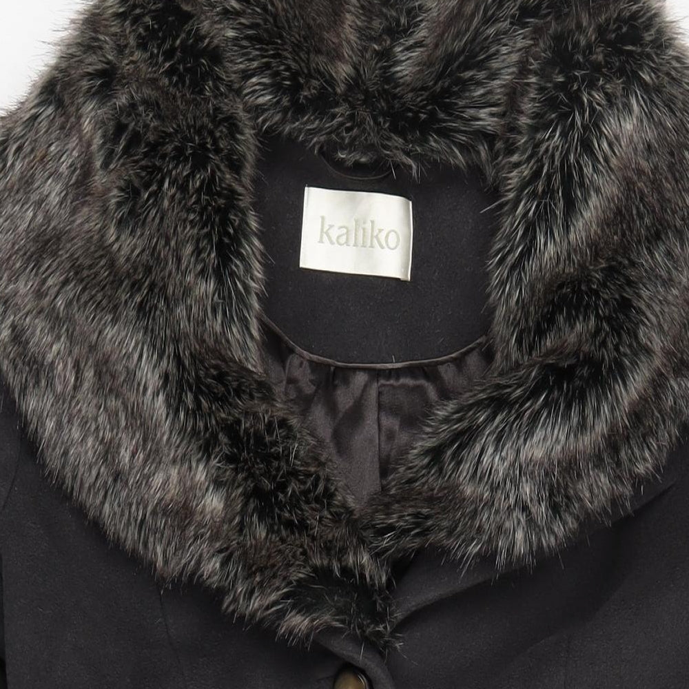 Womens UK Size 12 Kaliko Grey Overcoat