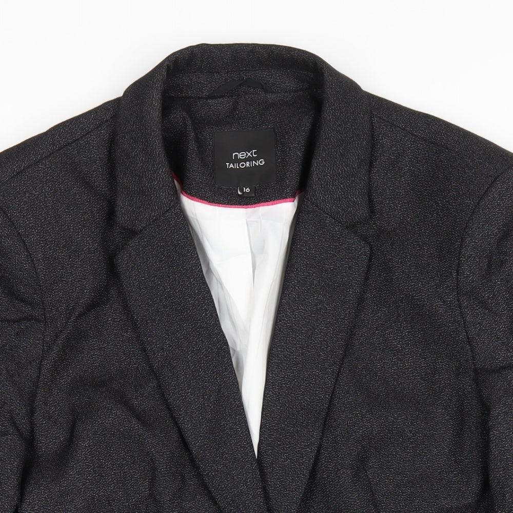 NEXT Womens Grey Polyester Jacket Blazer Size 16
