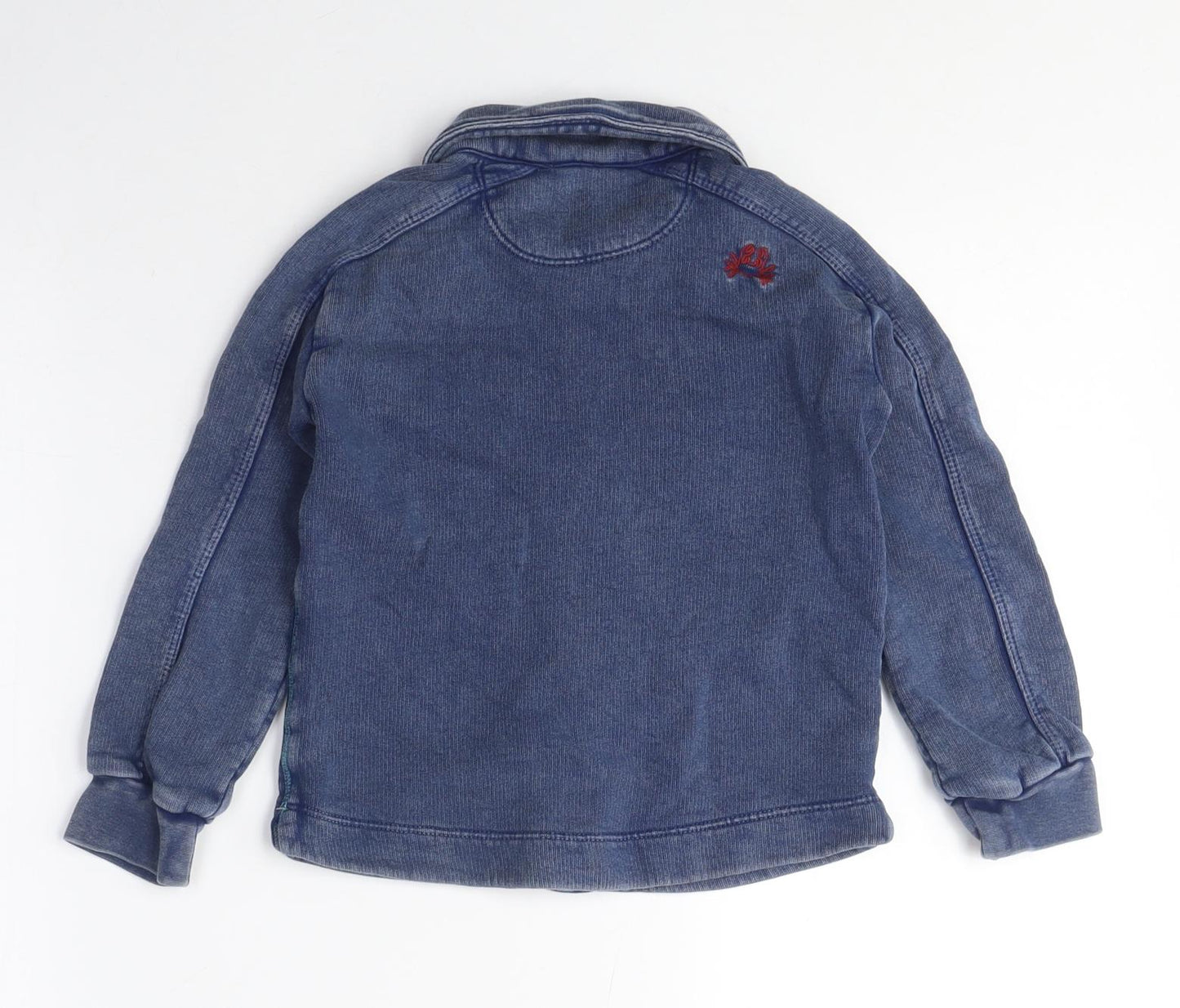 Girls Blue Button-Up Shirt 4-5 Years Regular Fit Cotton