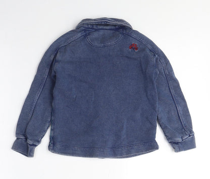 Girls Blue Button-Up Shirt 4-5 Years Regular Fit Cotton