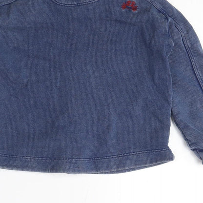 Girls Blue Button-Up Shirt 4-5 Years Regular Fit Cotton