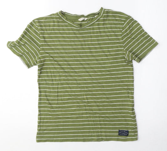 Jack Wills Unisex Green Striped T-Shirt M