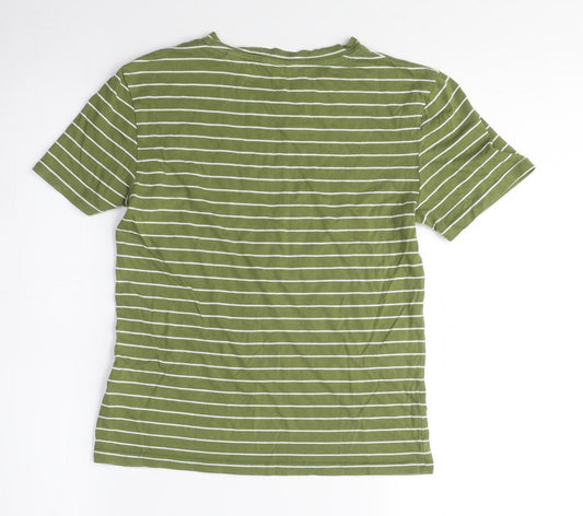 Jack Wills Unisex Green Striped T-Shirt M