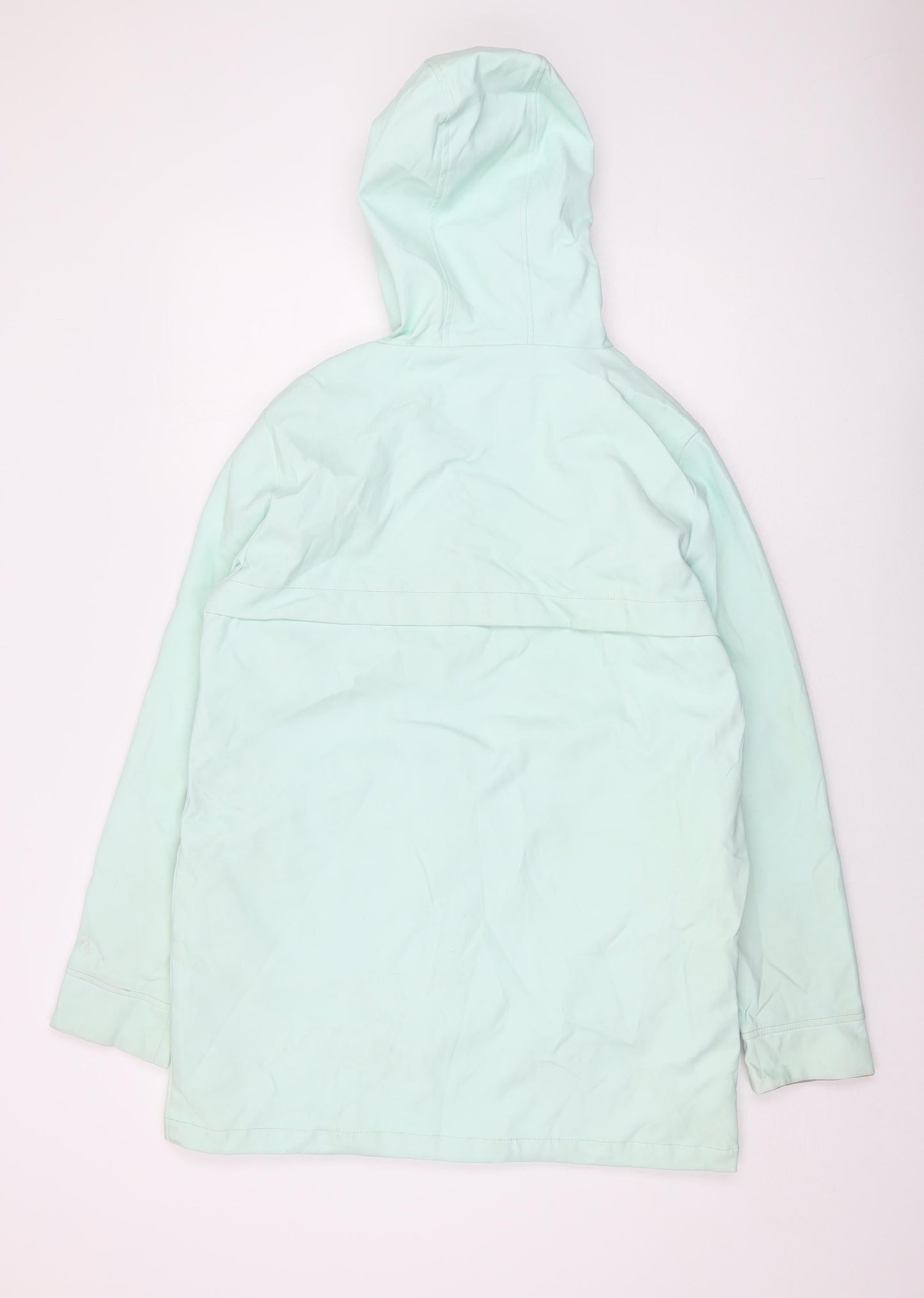 Charcoal Womens Blue Rain Coat Coat Size 12 Zip