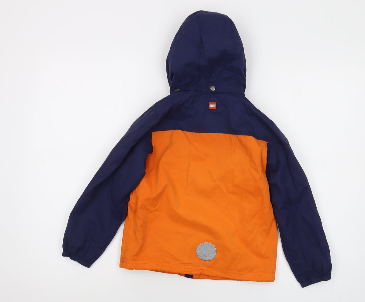 Back view of LEGO girls’ orange jacket, size 6, years zip