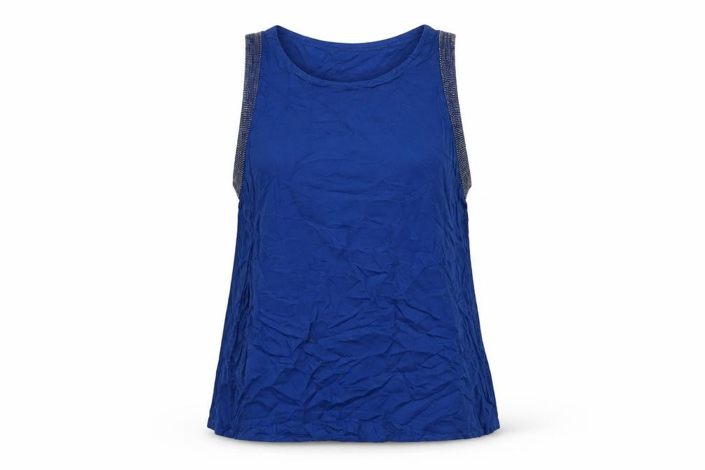 Womens UK Size 8 Warehouse Blue Basic Tank