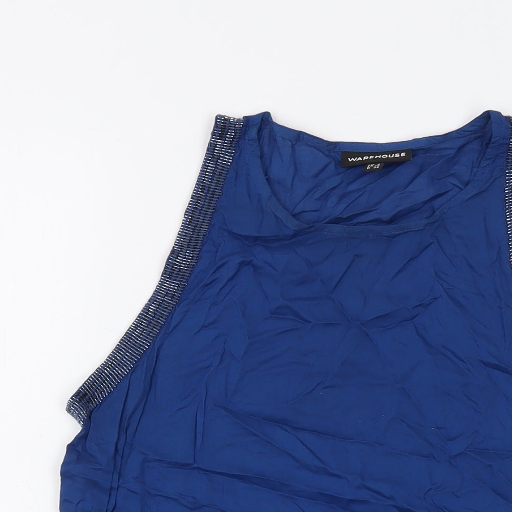 Womens UK Size 8 Warehouse Blue Basic Tank