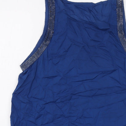 Womens UK Size 8 Warehouse Blue Basic Tank