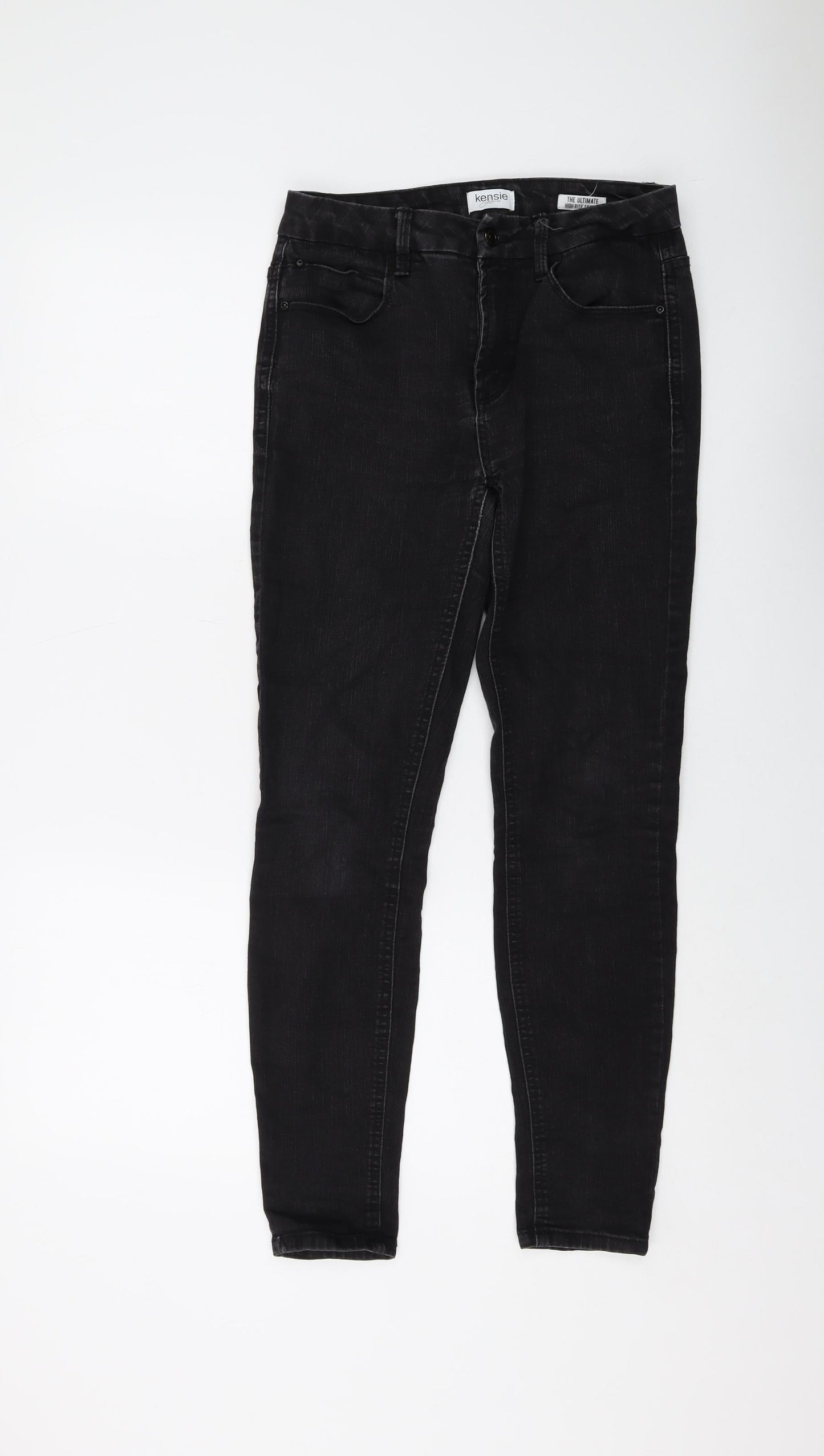 Kensie Womens Black Cotton Skinny Jeans Size 4 L27 in Regular Button