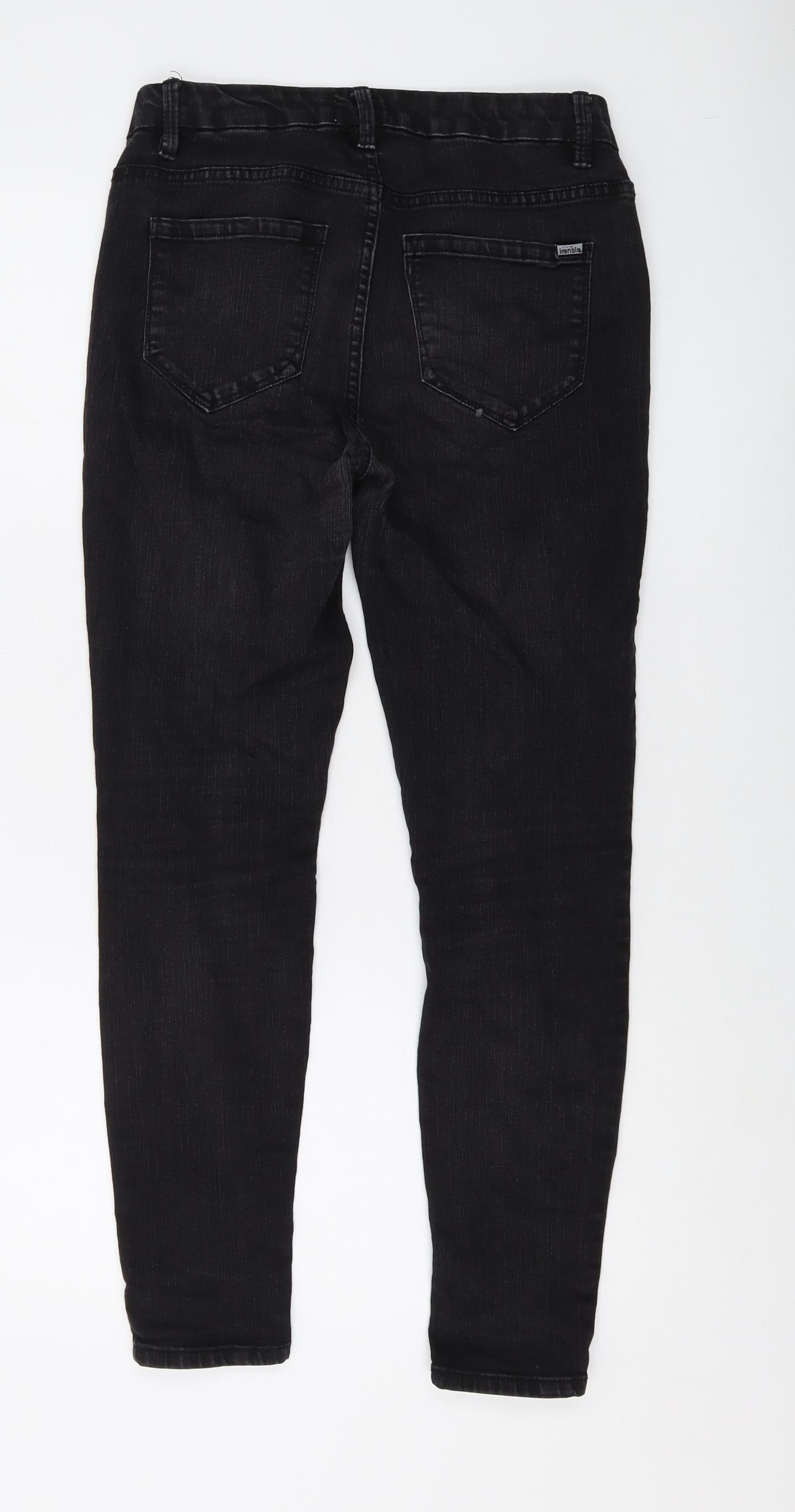 Kensie Womens Black Cotton Skinny Jeans Size 4 L27 in Regular Button
