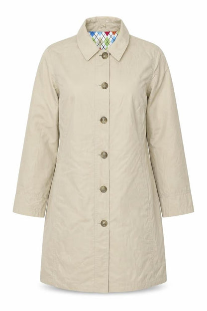 Womens UK Size 10 Lands' End Beige Overcoat