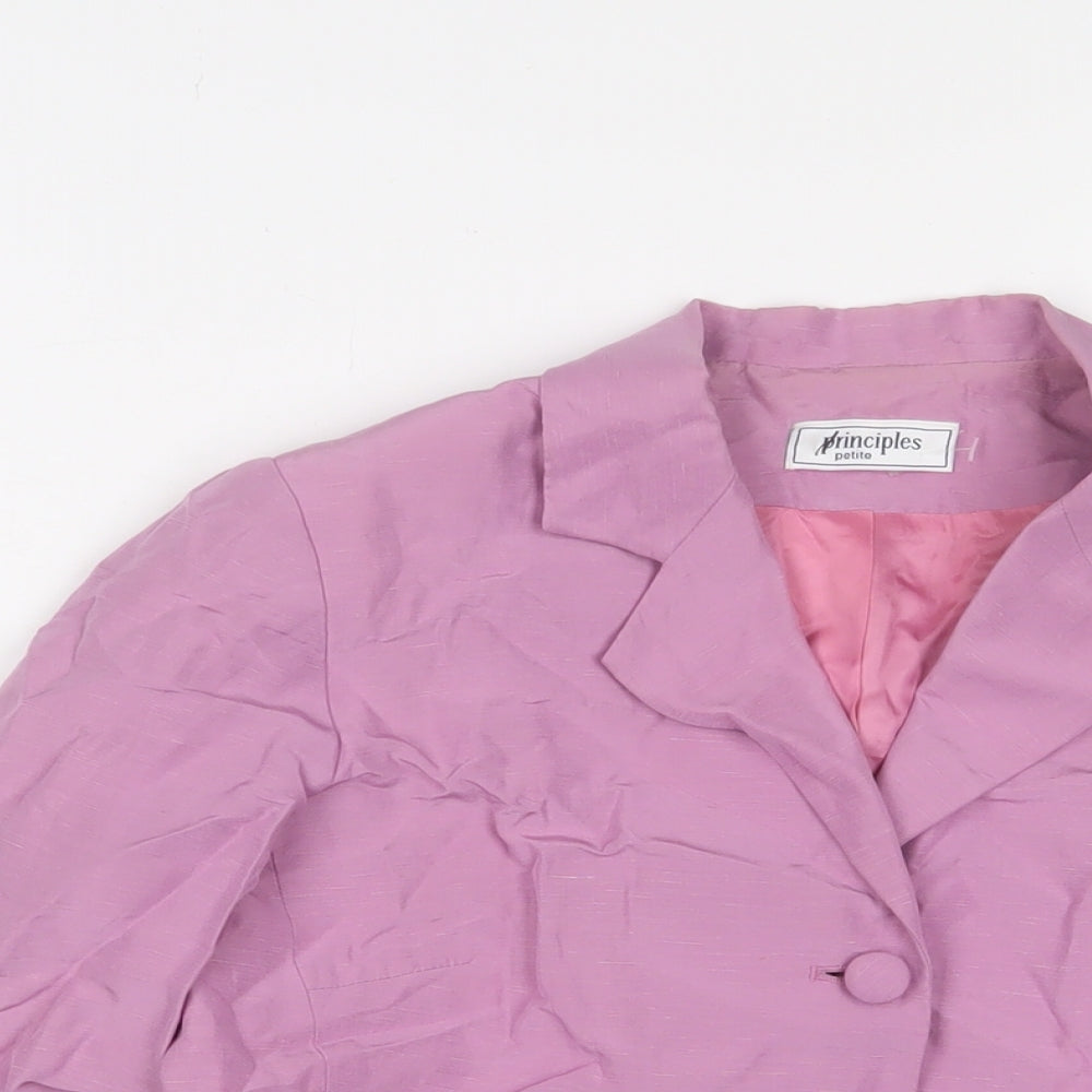 Principles Womens Purple Jacket Blazer Size 8 Button