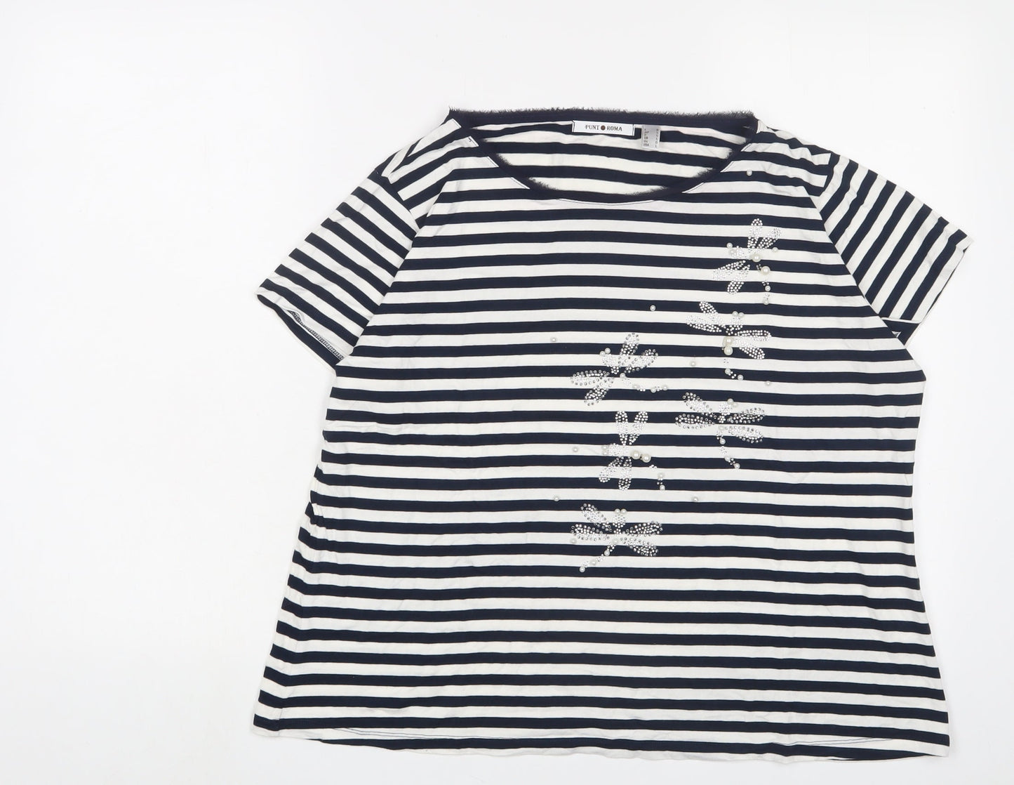 Womens UK Size L Punt Roma Blue Basic T-Shirt