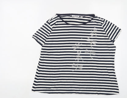 Womens UK Size L Punt Roma Blue Basic T-Shirt