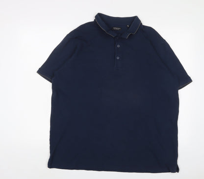 Capsule Mens Blue Cotton Polo Size XL Collared Button