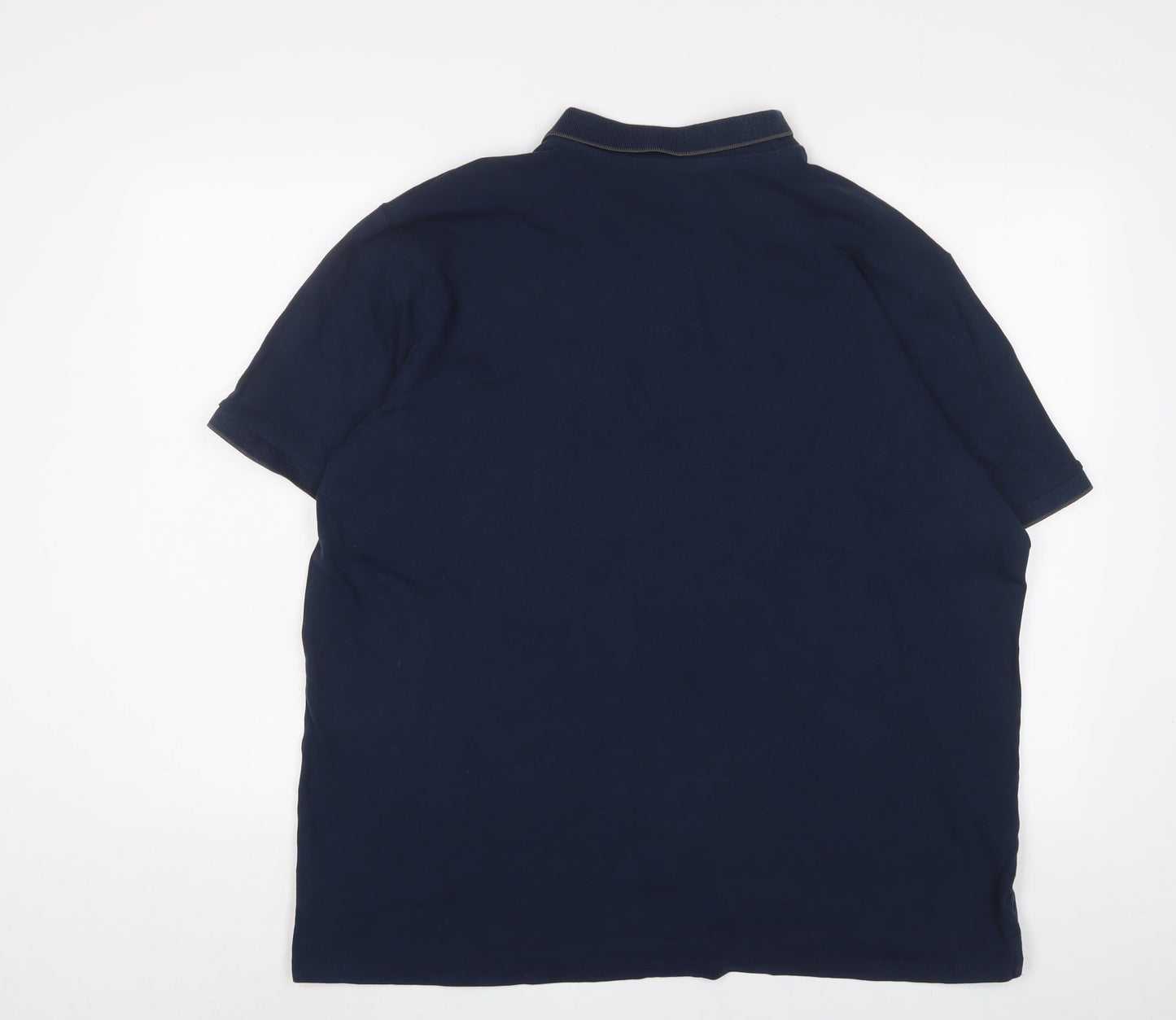 Capsule Mens Blue Cotton Polo Size XL Collared Button