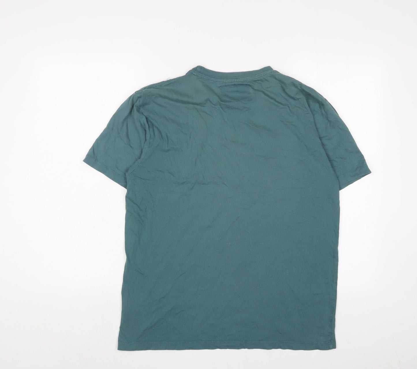 SandStone Mens Blue Cotton T-Shirt Size M Crew Neck