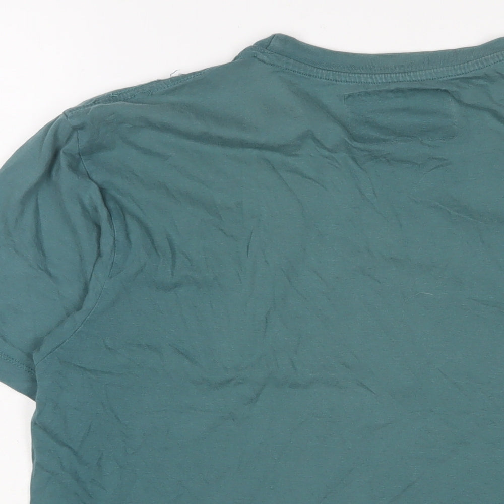 SandStone Mens Blue Cotton T-Shirt Size M Crew Neck