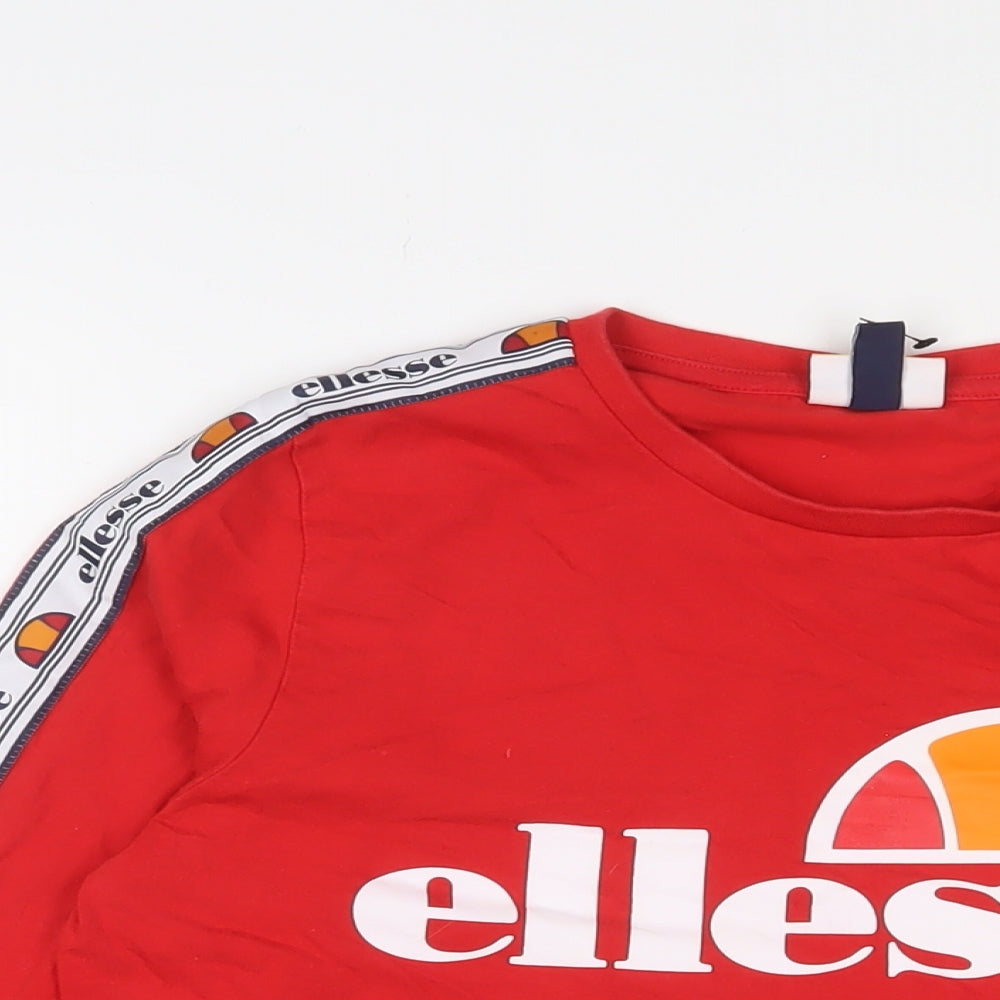 Womens UK Size 10 ellesse Red Basic T-Shirt