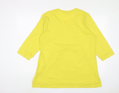 Womens UK Size 16 Cotton Traders Yellow Tunic T-Shirt