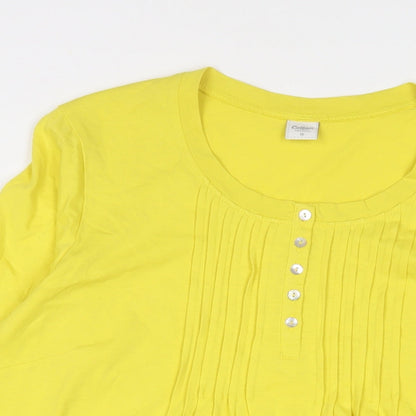 Womens UK Size 16 Cotton Traders Yellow Tunic T-Shirt