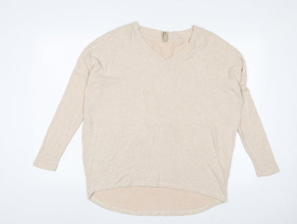 Womens UK Size M Soyaconcept Beige Basic T-Shirt