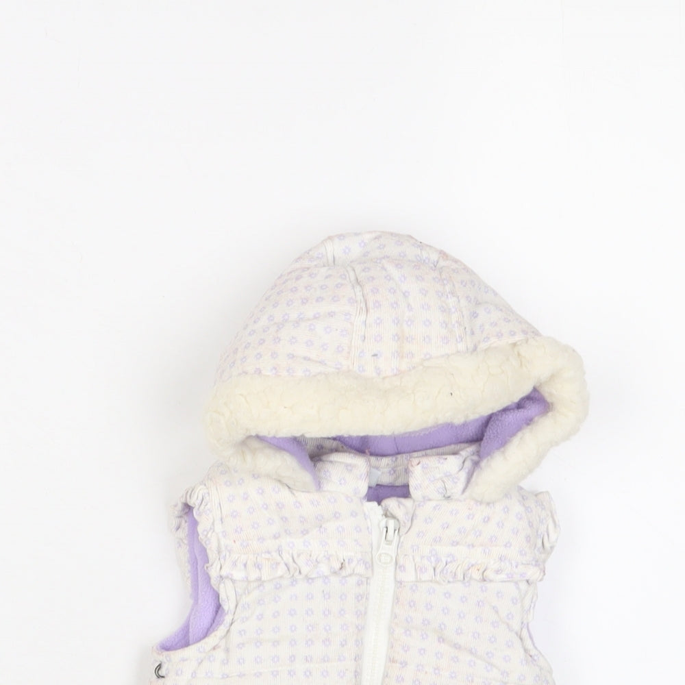 Disney Girls White Geometric Gilet Jacket Size 0-3 Months Zip - The Aristocats