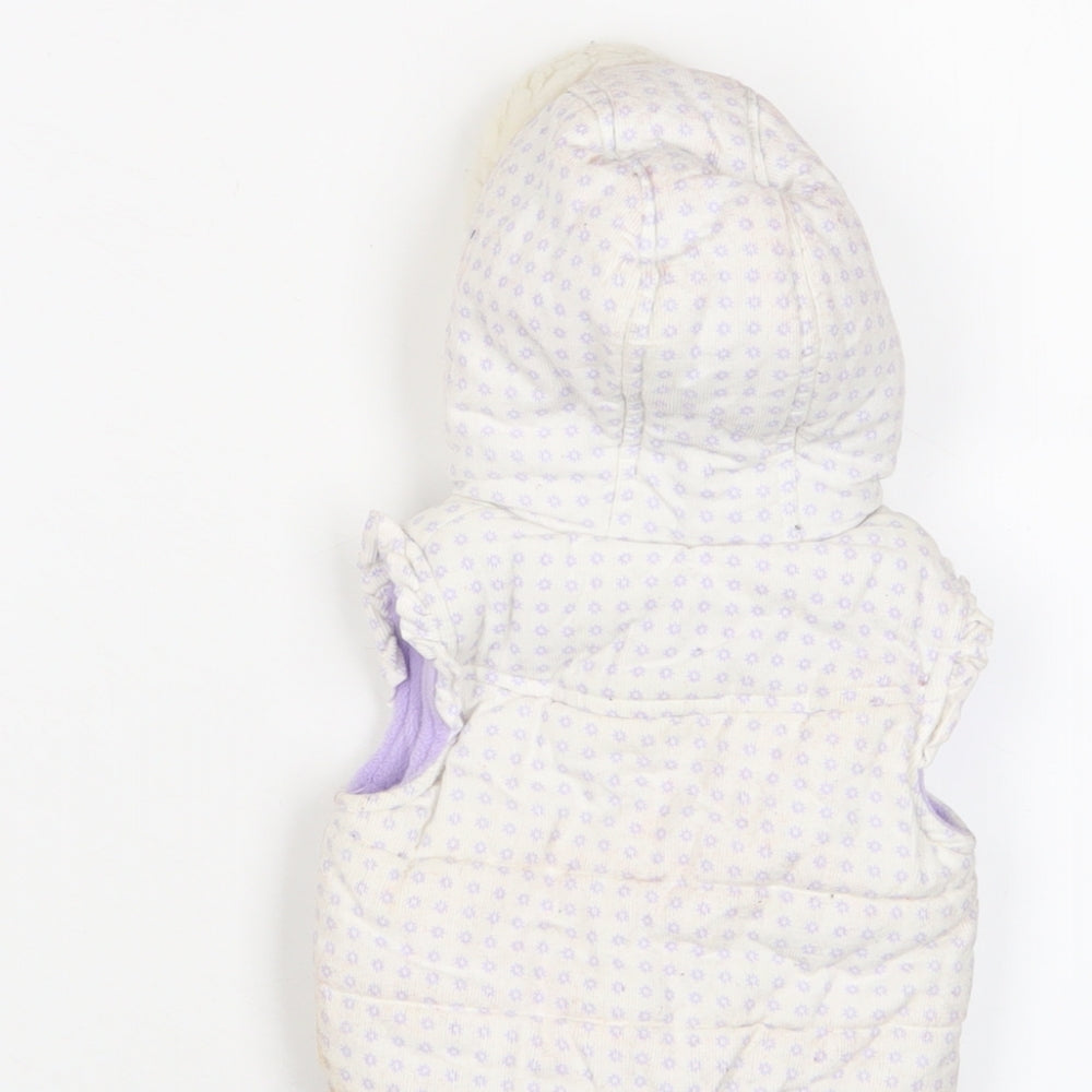 Disney Girls White Geometric Gilet Jacket Size 0-3 Months Zip - The Aristocats