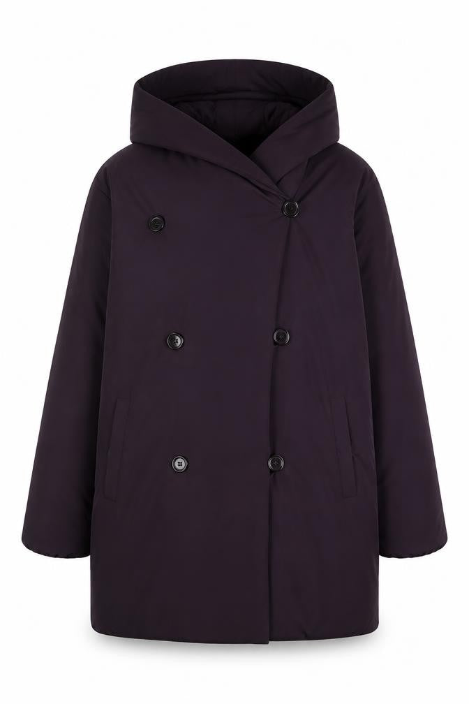 Womens UK Size 10 Claudia Strater Purple Quilted Coat
