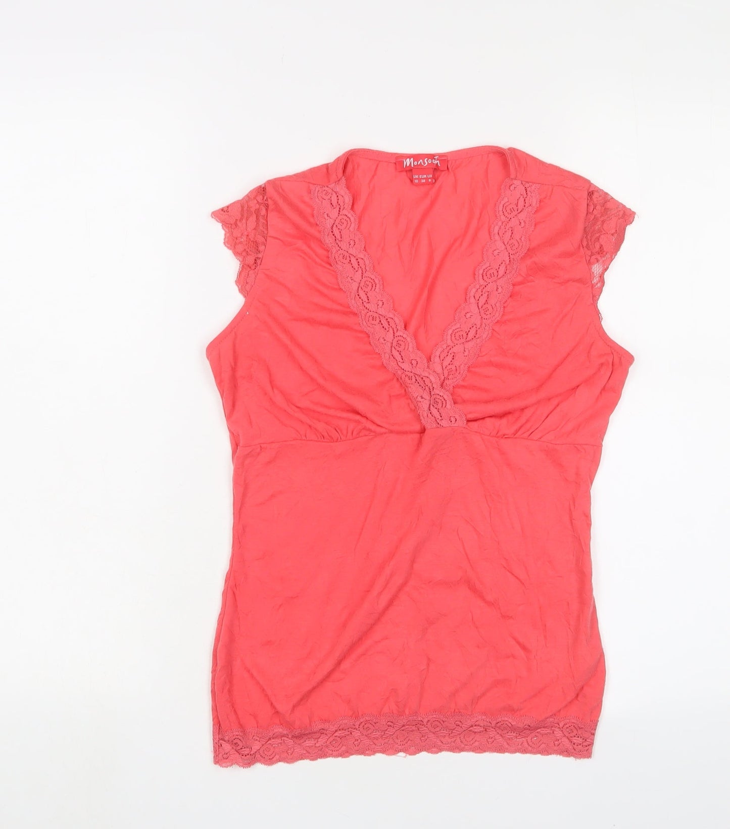 Womens UK Size 10 Monsoon Pink Basic T-Shirt