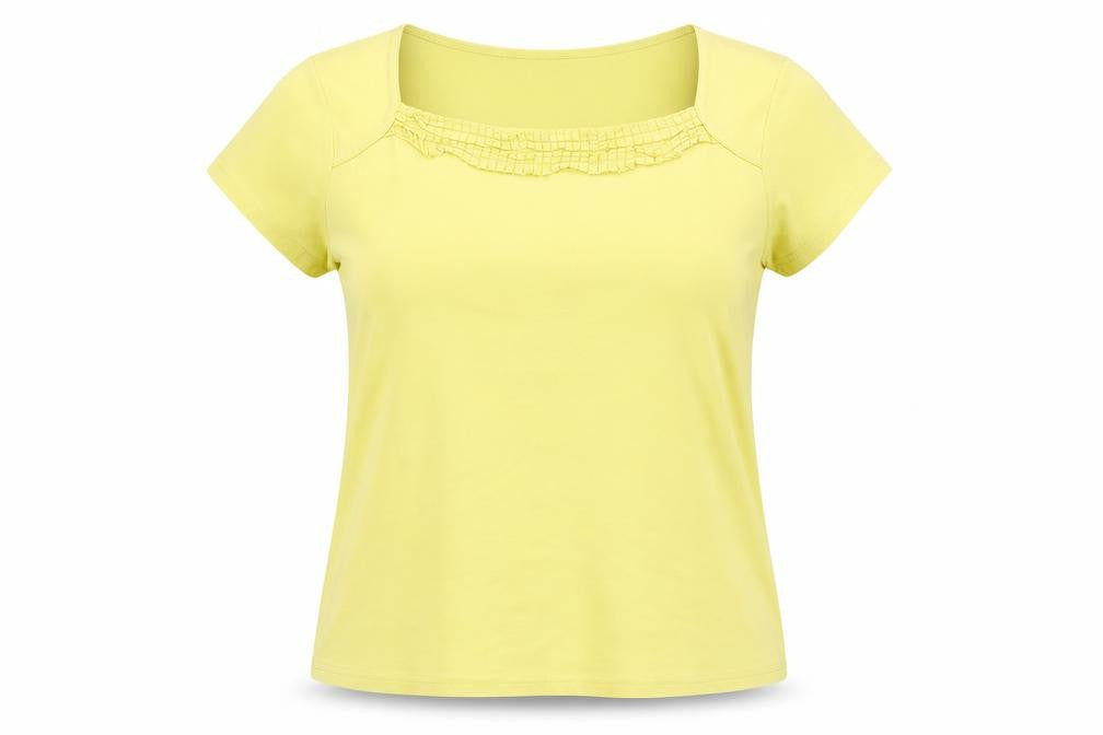 Womens UK Size 16 Maine Yellow Basic T-Shirt