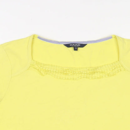 Womens UK Size 16 Maine Yellow Basic T-Shirt