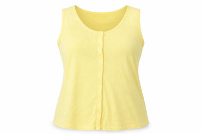Womens UK Size 12 Marks and Spencer Yellow Basic Button-Up