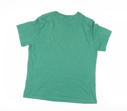 Womens UK Size S Pull&Bear Green Basic T-Shirt