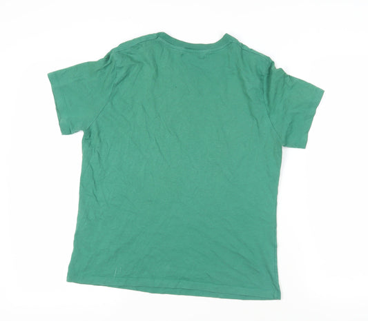 Womens UK Size S Pull&Bear Green Basic T-Shirt