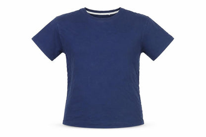 Front view of Next girls’ blue cotton pullover t-shirt, size 14, years crew neck