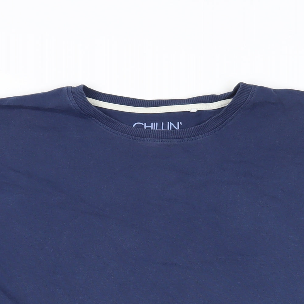 NEXT Girls Blue Cotton Pullover T-Shirt Size 14 Years Crew Neck