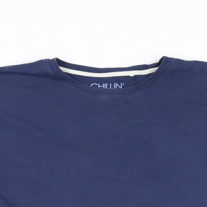 NEXT Girls Blue Cotton Pullover T-Shirt Size 14 Years Crew Neck