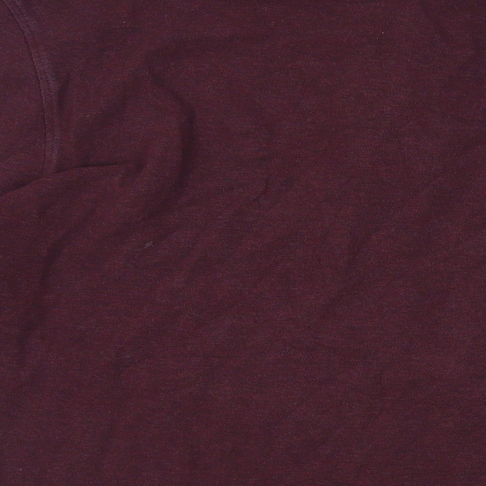 Marks and Spencer Mens Purple Cotton Polo Size L Collared Button