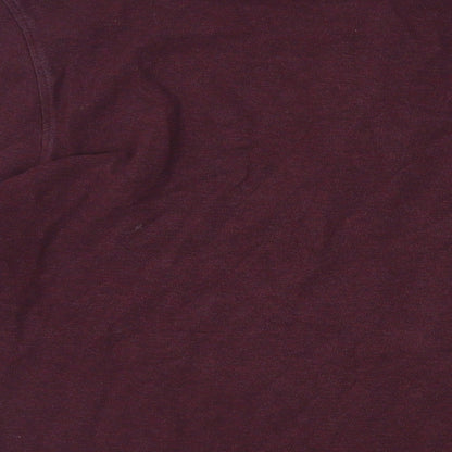 Marks and Spencer Mens Purple Cotton Polo Size L Collared Button