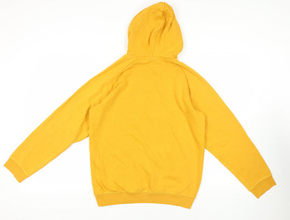 H&M Womens Yellow Cotton Pullover Hoodie Size S Pullover - Pockets
